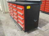 7' Work Bench/Tool Cabinet c/w 20 Drawers
