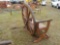 Teak Wood Wagon Wheel Bench