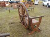 Teak Wood Wagon Wheel Bench