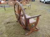 Teak Wood Wagon Wheel Bench