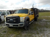 2011 Ford F450XL Crew Cab Flatbed Truck, V10 Gas Engine, Automatic Transmis