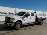 2013 Ford F350 Crew Cab Flatbed Truck 6.7 Diesel Engine, Automatic Transmis