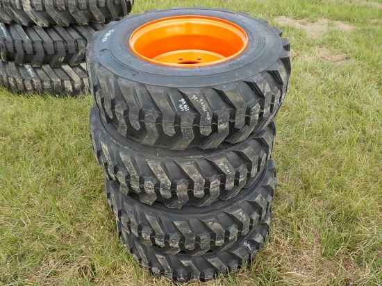10-16.5 Skidsteer Tires on Wheels to suit Bobcat (set of 4)