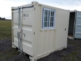 8' Small Container c/w 1 Door, 1 Window