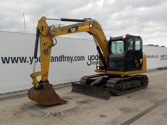 2016 CAT 307 Hydraulic Excavator, 18'' Pads, Rubber Tracks, Blade, Offset,