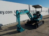 Kubota K-020 Mini Excavator, Rubber Tracks, Blade, Offset