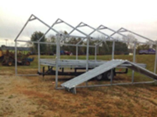 26' x 24' x 8' Steel Building Frame, 14 gage 2" x 3" Square Frame