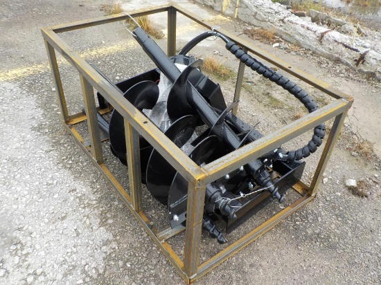 Mower King SSECAG-Y Auger to suit Skidsteer c/w 3 Auger Bits - Unused