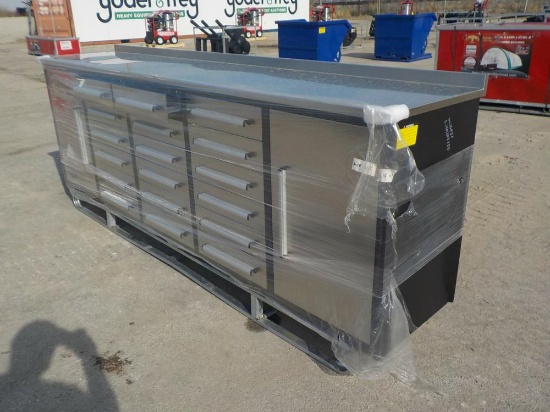Steelman  10' Work Bench c/w 18 Drawers, 2 Cabinets - Unused