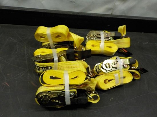 1 1/2" x 15' HD Tuff Tow Ratchet Straps (5 of) - Unused