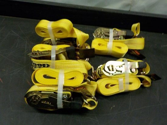 1 1/2" x 15' HD Tuff Tow Ratchet Straps (5 of) - Unused