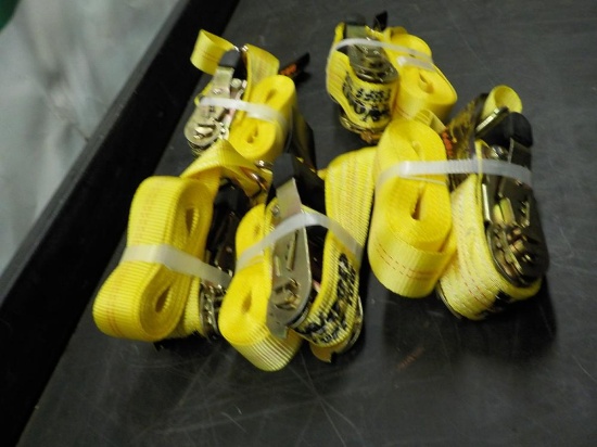 1 1/2" x 15' HD Tuff Tow Ratchet Straps (5 of) - Unused