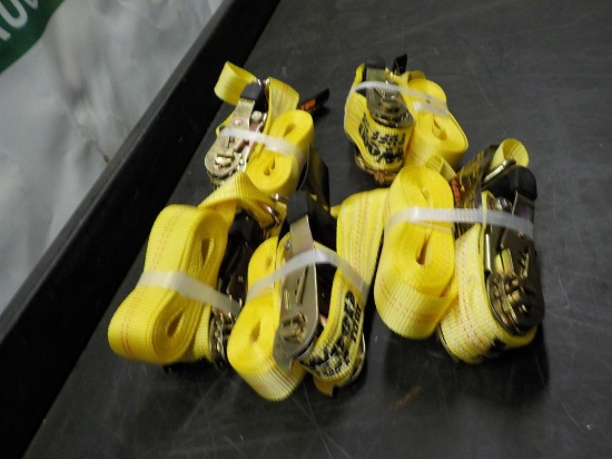 1 1/2" x 15' HD Tuff Tow Ratchet Straps (5 of) - Unused