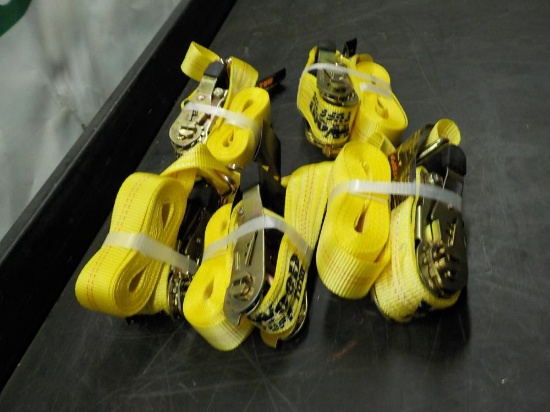 1 1/2" x 15' HD Tuff Tow Ratchet Straps (5 of) - Unused