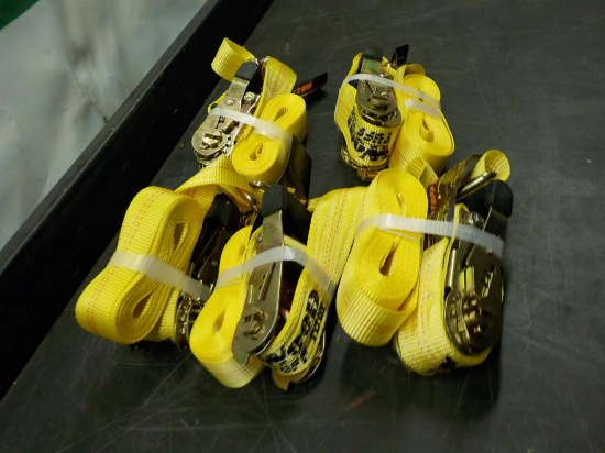 1 1/2" x 15' HD Tuff Tow Ratchet Straps (5 of) - Unused