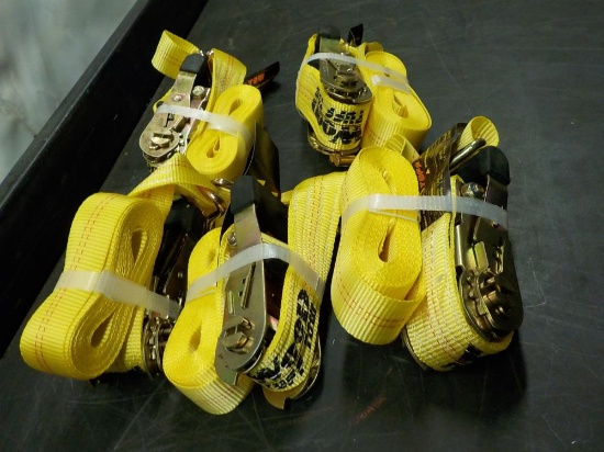 1 1/2" x 15' HD Tuff Tow Ratchet Straps (5 of) - Unused