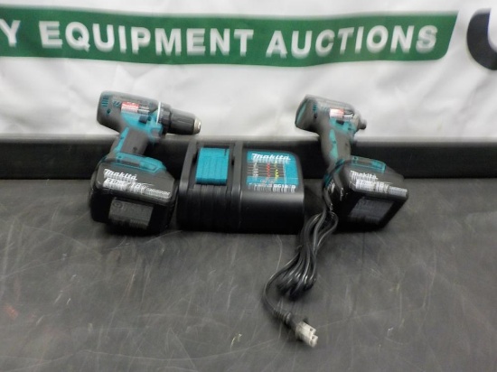 Makita  18V Drill, Impact c/w Charger, Batteries