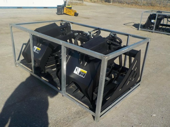 72' Hydraulic Rock Grapple Bucket to suit Skidsteer - Unused