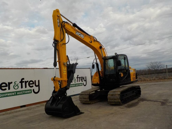 2017 JCB JS131LC Excavator c/w Cab, A/C, 28"/700mm Rubber Block Pads, CV, Q