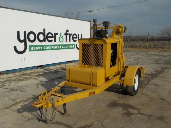 CH&E 6" Waterpump c/w Single Axle Trailer, Perkins 4 Cyl Diesel Engine