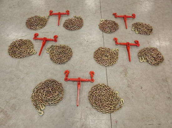 Great Bear  5400 Lbs Ratchet Binder (5 of), G-70 Chains 5/16" x 20' (10 of)