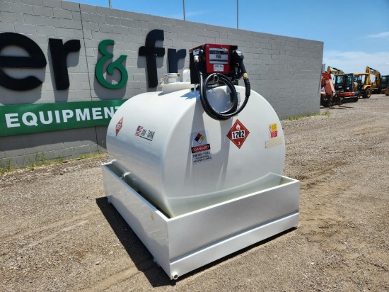 2023 AM-Tank 800 Gallon Diesel Fuel Tank, Containment Dike & 120V Supply Pu