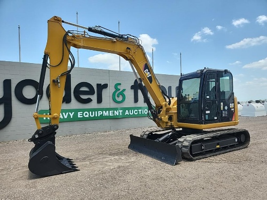 2013 CAT 308ECR Cab, Rubber Tracks, Blade, Offset, CV, QH, Piped, Aux Hydra