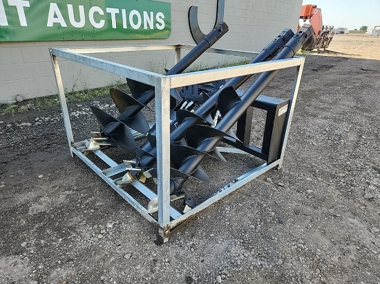 Great Bear  Auger c/w 3 Bits to suit Skidsteer, Digging Hole Diameter: 200-
