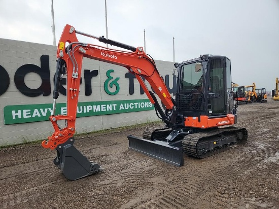 2023 Kubota KX060-5 Excavator c/w Cab, 16" TBG Tracks, Blade, Offset, QH, A