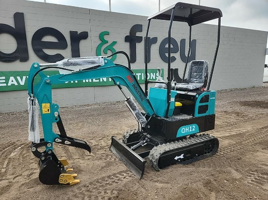 2023 AGROTK QH12 Mini Excavator c/w OROPS, Rubber Tracks, Blade, Bucket, Ma