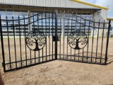 Great Bear  14' Bi-Parting Wrought Iron Gate c/w Tree Design - Unused