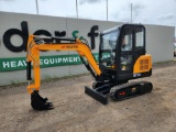2023 AGROTK NT30 Mini Excavator c/w Cab, Rubber Tracks, Backfill Blade, Off
