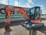 2017 Kubota U35-4R3 Mini Excavator c/w Cab, Rubber Tracks, Blade, Swing Boo