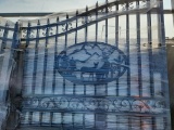 2023   16' Bi-Parting Wrought Iron Gate c/w Deer Design - Unused