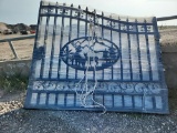 2023   16' Bi-Parting Wrought Iron Gate c/w Deer Design - Unused