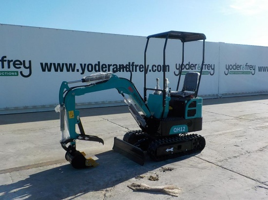 2023 AGROTK  Mini Excavator c/w OROPS, Rubber Tracks, Aux Hydraulics, Blade