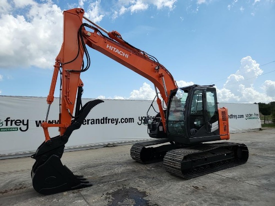2018 Hitachi ZX135US-6 Hydraulic Excavator c/w A/C, 28" Pads, Aux Hydraulic