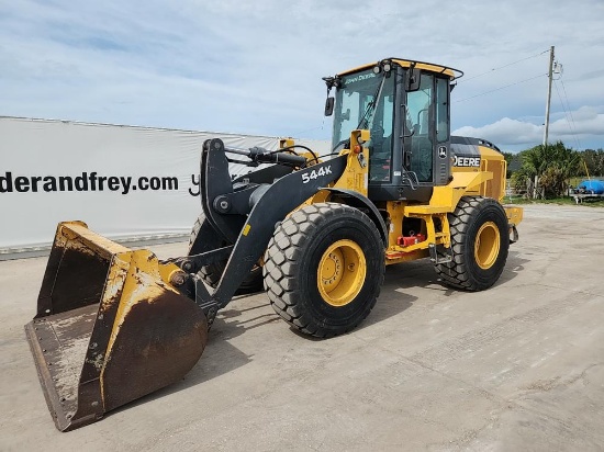 2016 John Deere 544K Wheeled Loader c/w Cab, A/C, QC, Bucket (6,930 Hours)