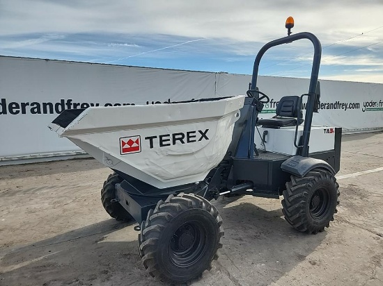 2012 Terex TA3S 3 Ton Swivel Skip Dumper c/w Roll Bar