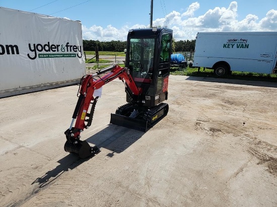 2023 Miva VA13C Mini Excavator c/w Cab, Rubber Tracks, Aux Hydraulics, Offs