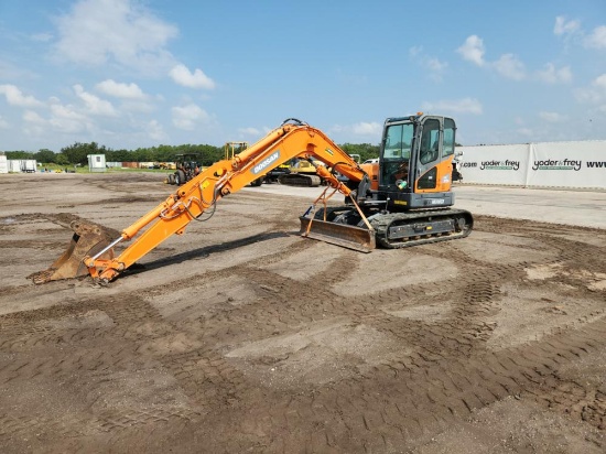 2019 Doosan DX85R-3 Hydraulic Excavator c/w Cab, Rubber Tracks, Aux Hydraul