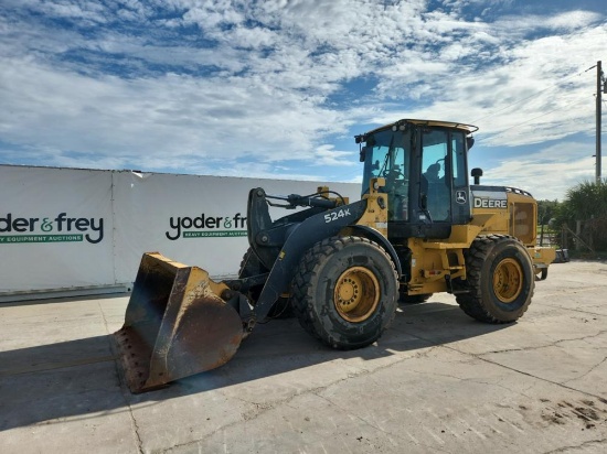2015 John Deere 524K Wheeled Loader c/w Cab, A/C, QC, 3 Yard Bucket (5,739