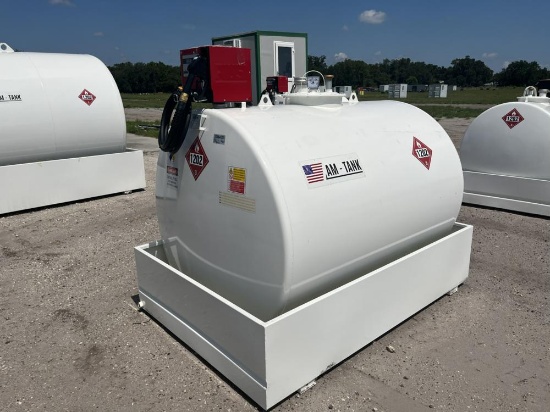 2023 AM-Tank 800 Gallon Diesel Fuel Tank & 12V Electric Pump - Unused