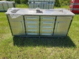 2023   Steelman 7' Work Bench c/w 10 Drawers, 2 Cabinets, Locks, Anti-Slip
