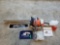 Chainsaw c/w Tool bag, Funnel, Fluid Can, Extra Parts