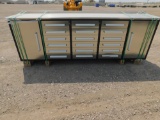 2023 Steelman  10' Work Bench c/w 18 Drawers, 2 Cabinets - Unused