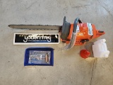 Chainsaw, c/w Tool bag, Funnel, Fluid Can