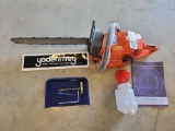 Chainsaw c/w Extra Bar, Tool Bag, Funnel, Fluid Can