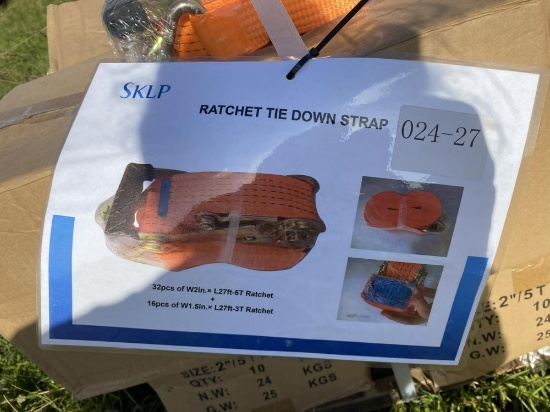 SKLP SK003 Ratchet Straps c/w (32pcs) 2" x 27' 5Ton, (16pcs) 105" x 27'  3T