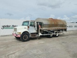 1997 International 4700 4x2 Tank Truck c/w A/T, 30' Swing Sprayer, Rear Dis